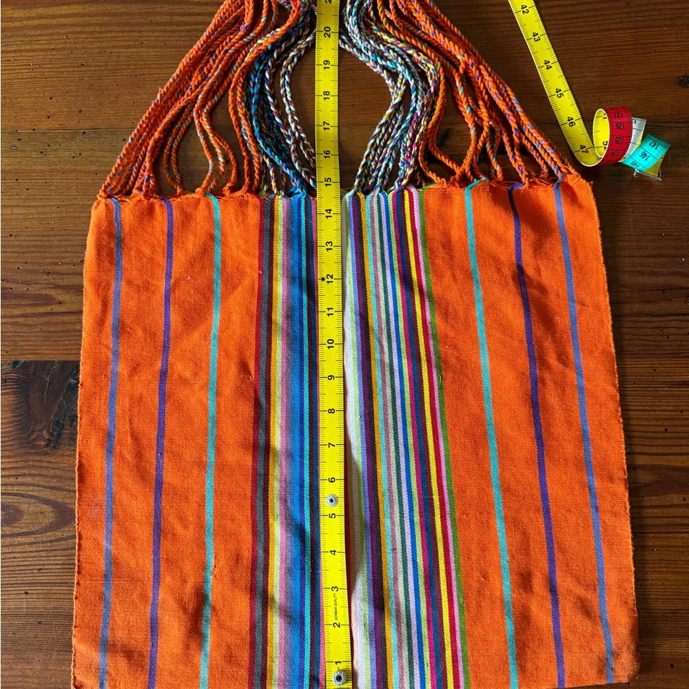 Cheerful Market Bag 16”w X 15” (about 24” including the handle) Orange - Picture 4 of 7